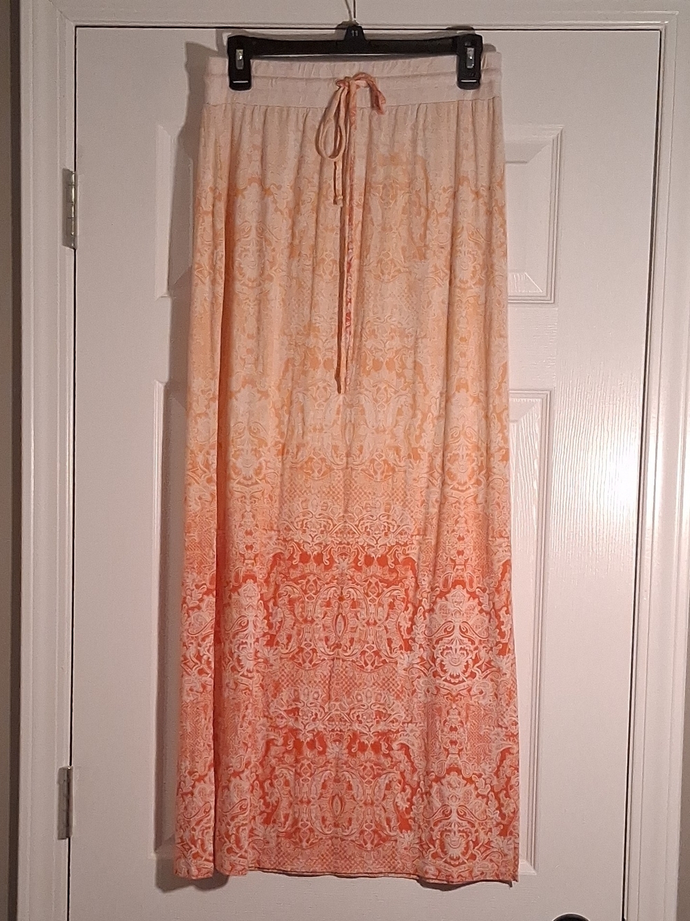 Cato Peach to Coral Ombre Maxi Skirt with Drawstring